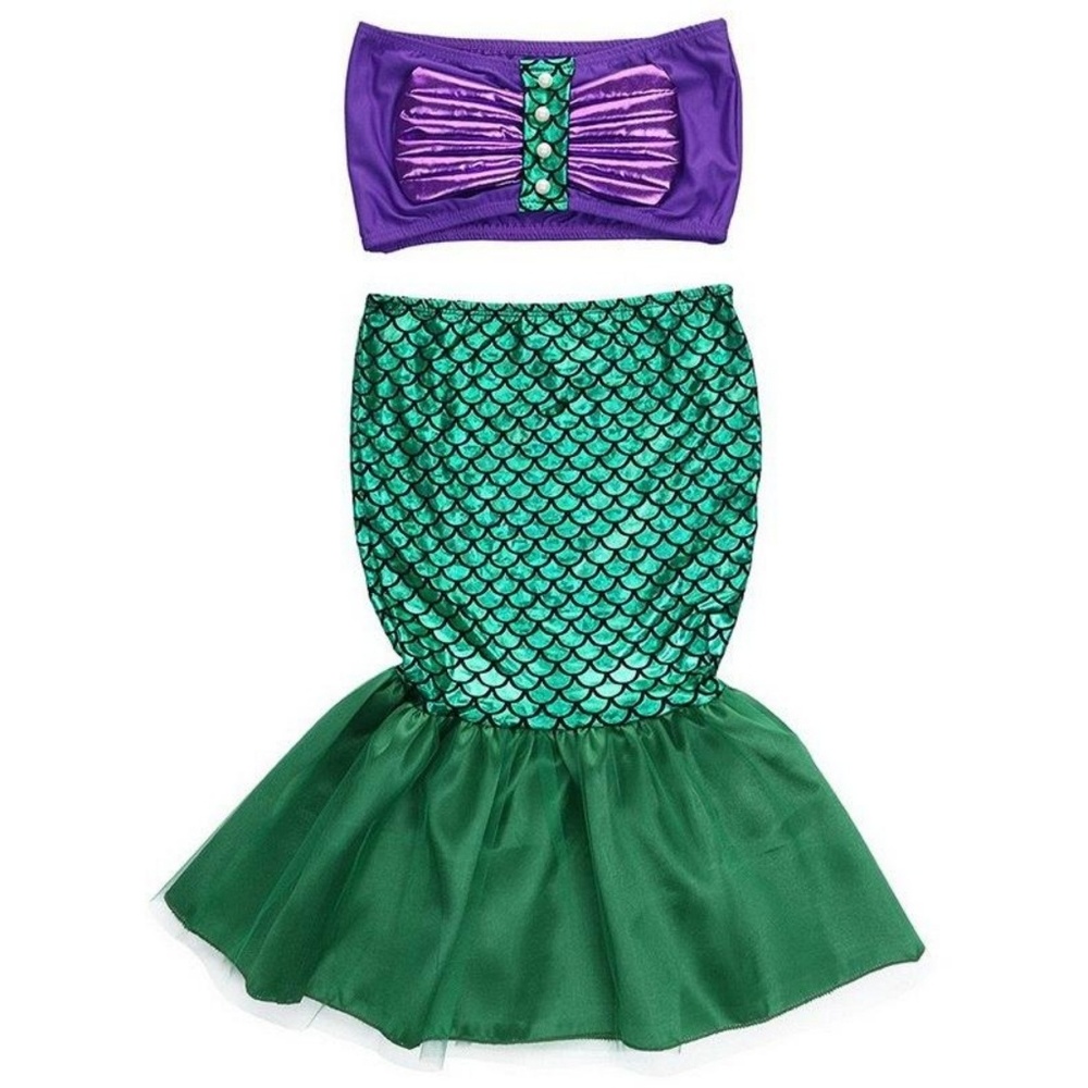 Mermaid Bathing Suit 2 Piece Purple & Green 4/5